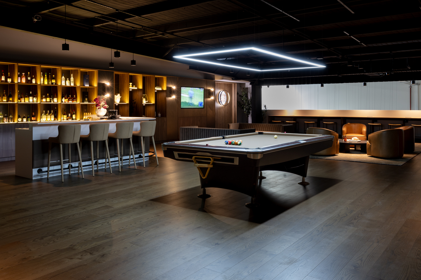 The Reserve whisky bar and pool table